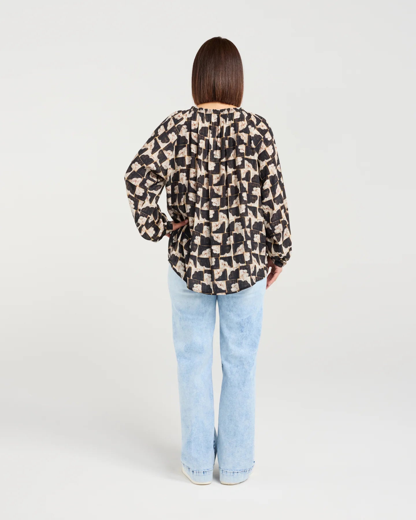 ZAFINA Gloria Top Golden Grid