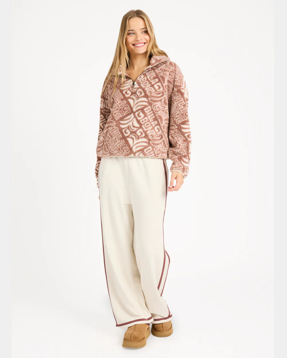 BILLABONG Go for it Quarter Zip Fleece Pullover