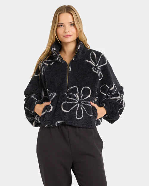 BILLABONG Good Life Half Zip Fleece Black Sands
