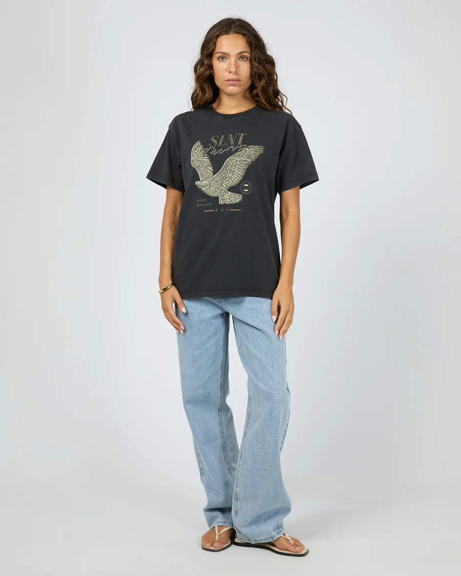 SILENT THEORY Handdrawn Tee Washed Black