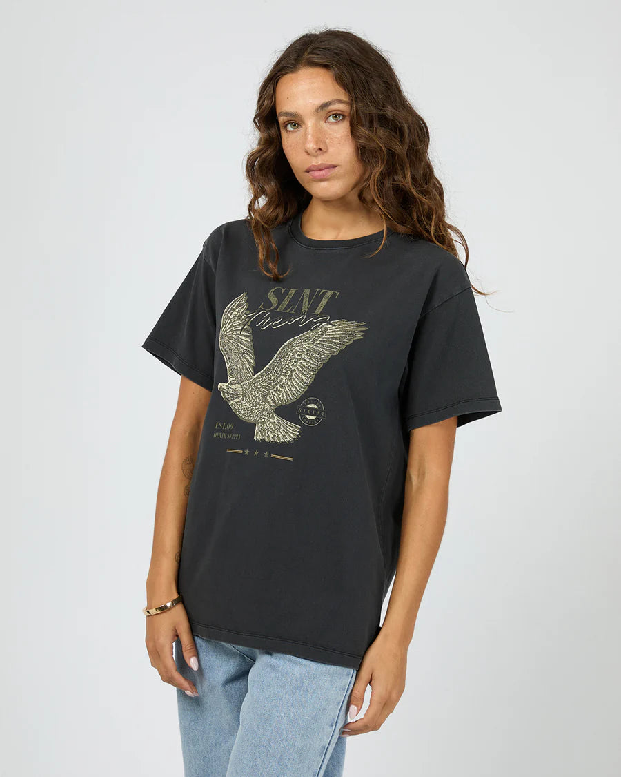 SILENT THEORY Handdrawn Tee Washed Black