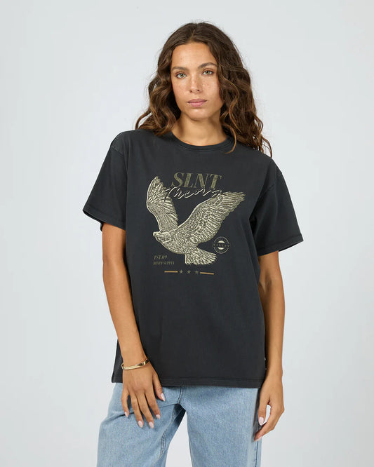 SILENT THEORY Handdrawn Tee Washed Black