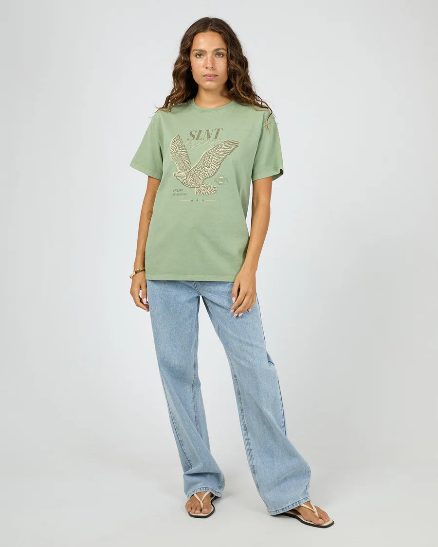 SILENT THEORY Handdrawn Tee Sage Green