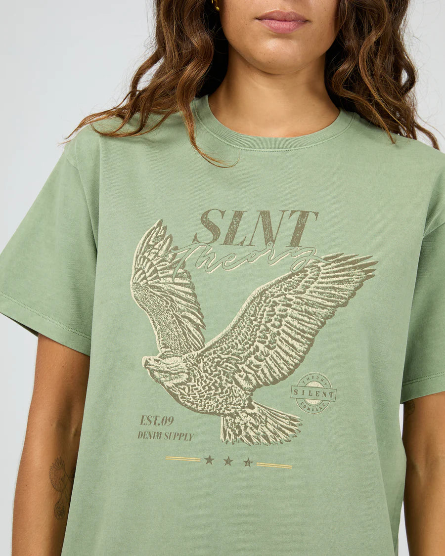 SILENT THEORY Handdrawn Tee Sage Green