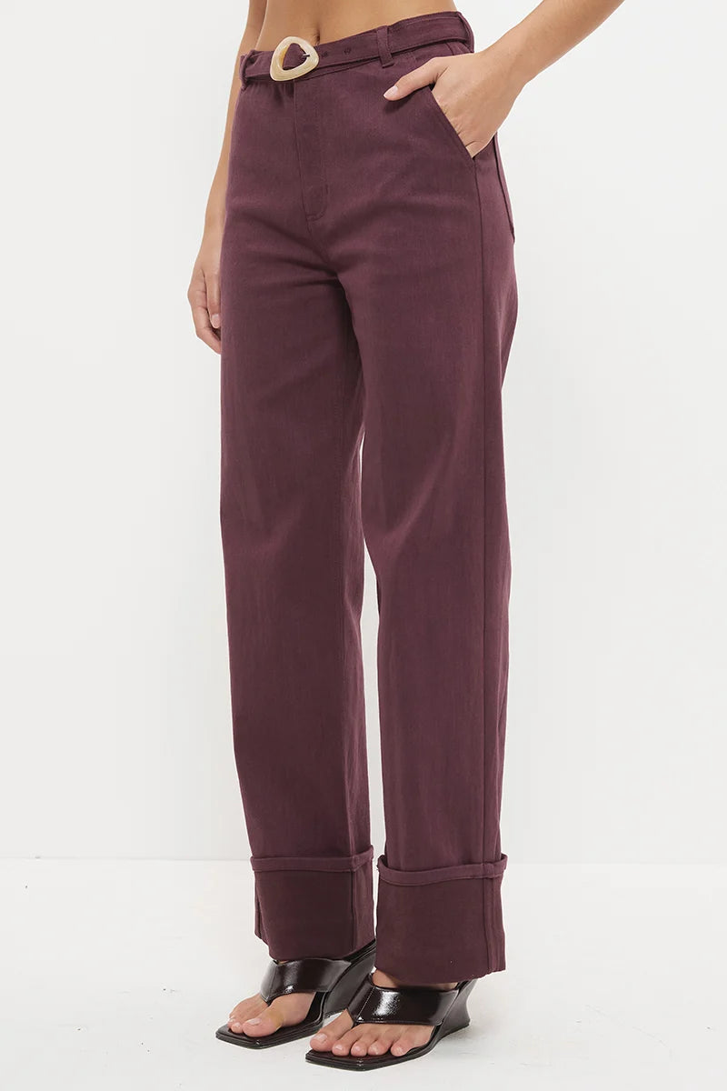 MON RENN Hart Cuff Jean Dusty Plum