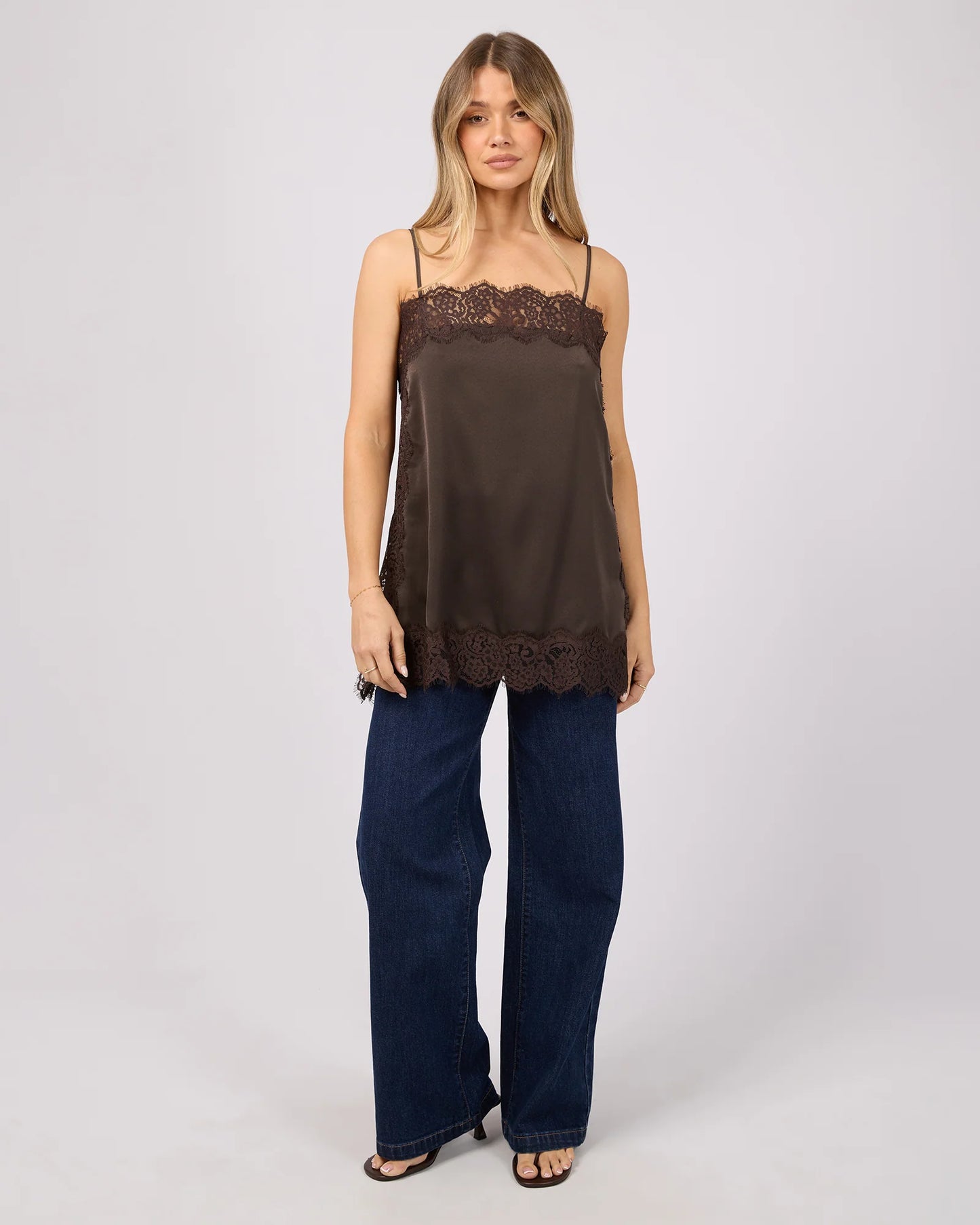 ALL ABOUT EVE Hava Lace Cami Coffee