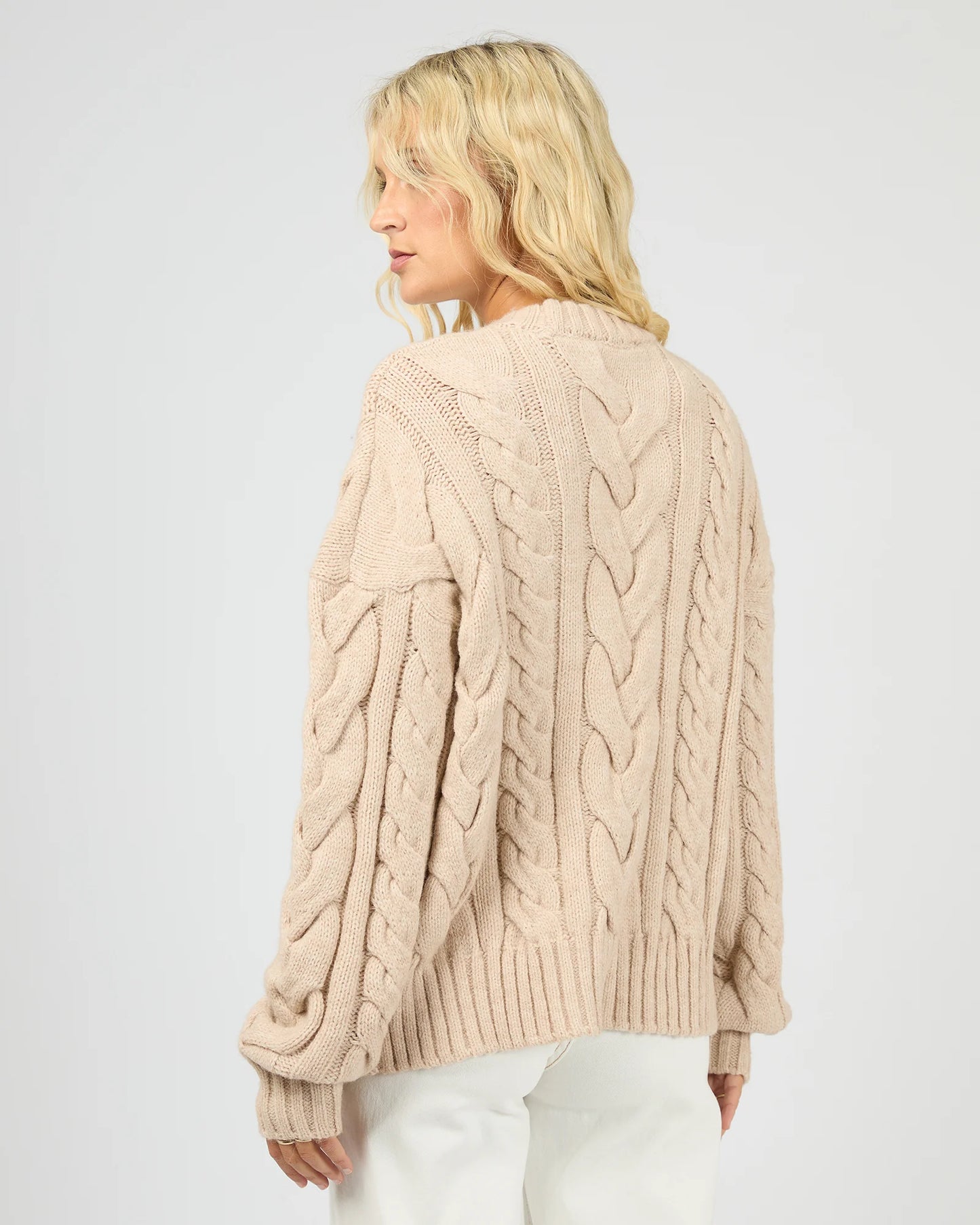 ALL ABOUT EVE Higgins Cable Knit Oat