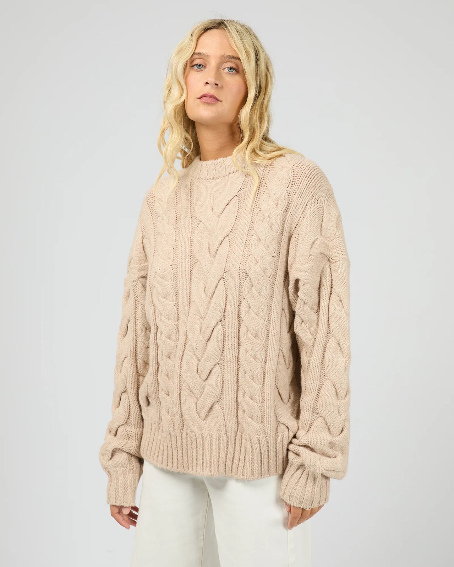 ALL ABOUT EVE Higgins Cable Knit Oat