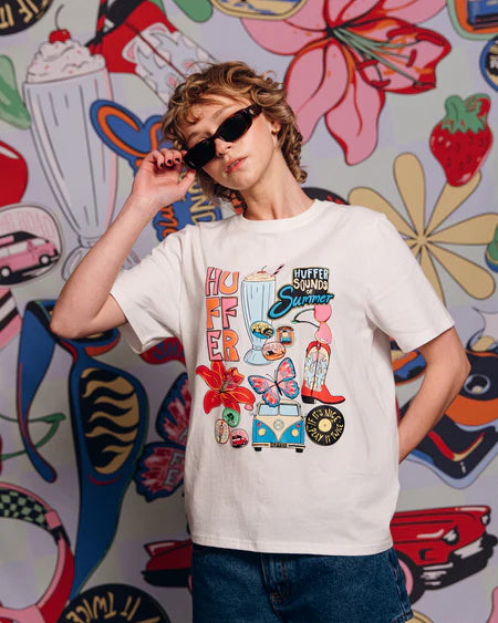 HUFFER Real Nice Classic Tee Chalk