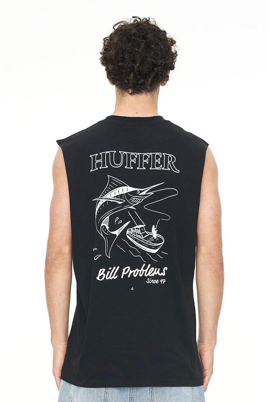 HUFFER Bills Singlet Tank Black
