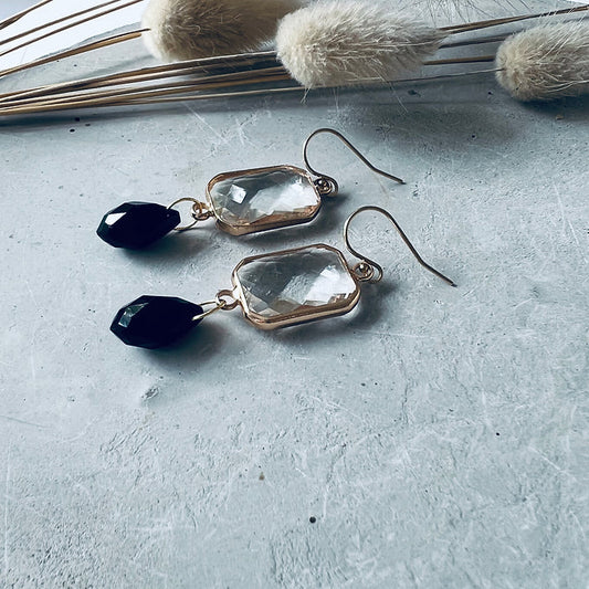 TWIGG JEWELLERY Jar Jar Crystal Earrings Black