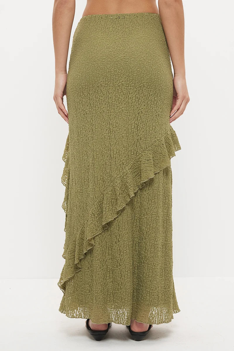 MON RENN Kira Lace Skirt Khaki