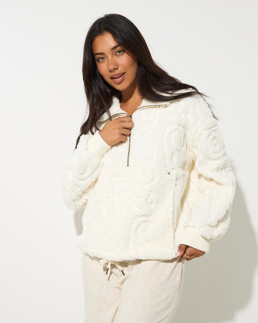 BILLABONG Le Love Half Zip Crew Salt Crystal