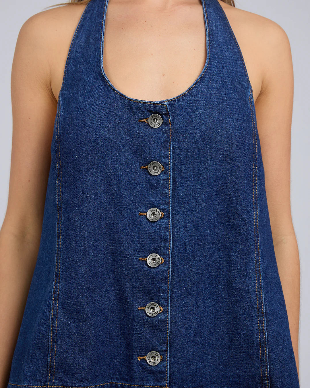 SILENT THEORY Lenni Top Indigo Denim