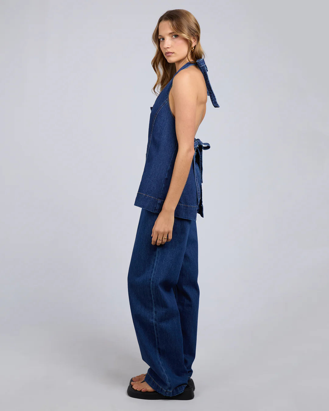 SILENT THEORY Lenni Top Indigo Denim