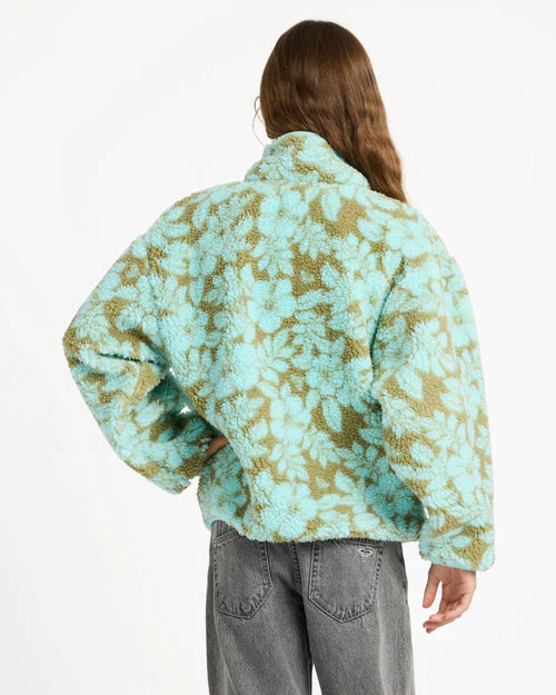 ROXY Girl Like Electricity Zip Thru Oil Green Mo MIni