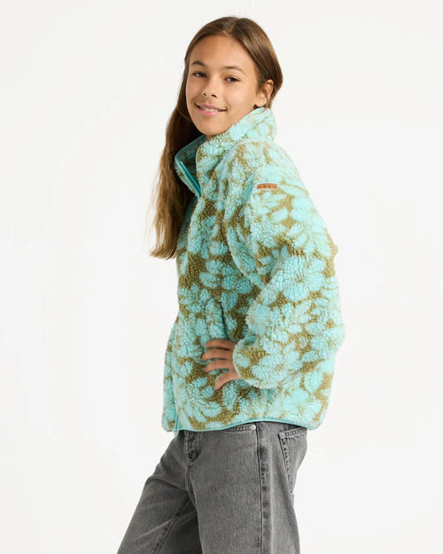 ROXY Girl Like Electricity Zip Thru Oil Green Mo MIni