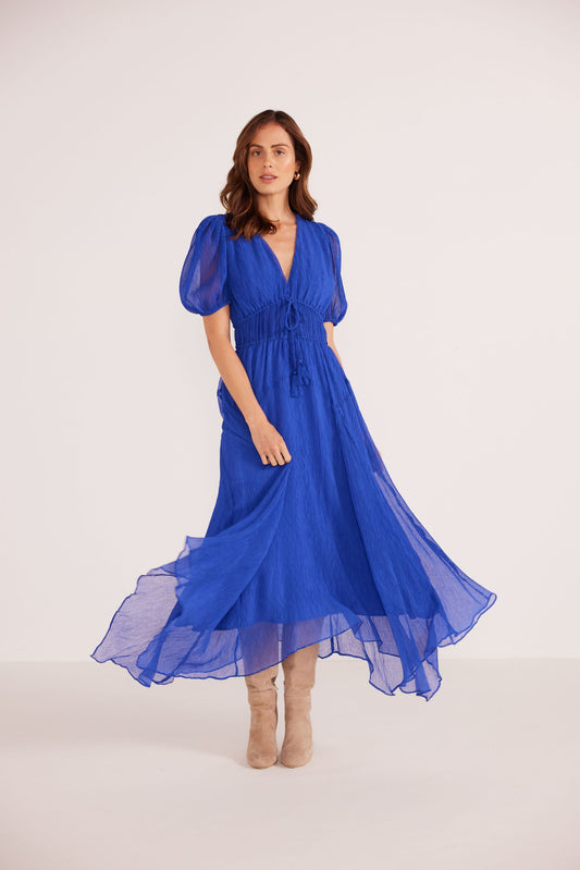 MINK PINK Lily Hanky Hem Midi Dress
