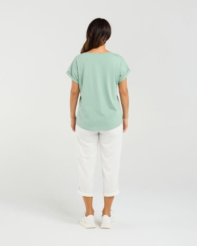 SEDUCE Lily Top Sage Green