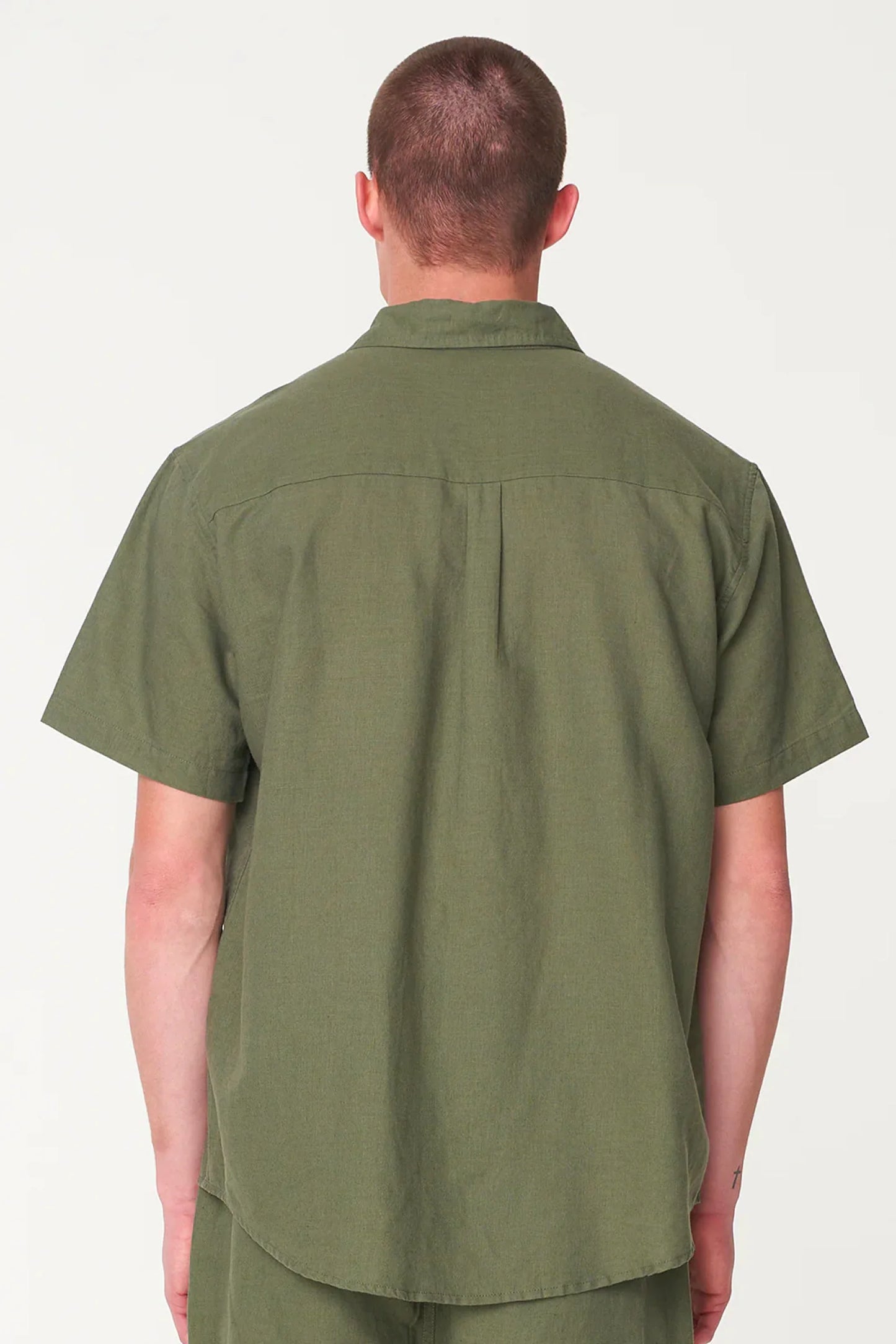 HUFFER Lin-In Short Sleeve Shirt Khaki