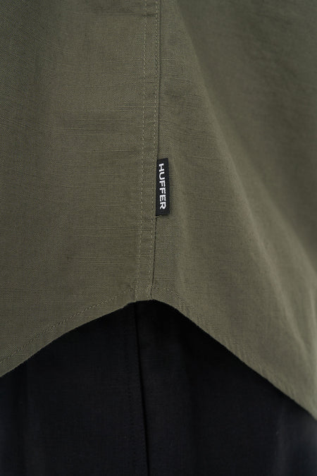 HUFFER Lin-In Short Sleeve Shirt Khaki
