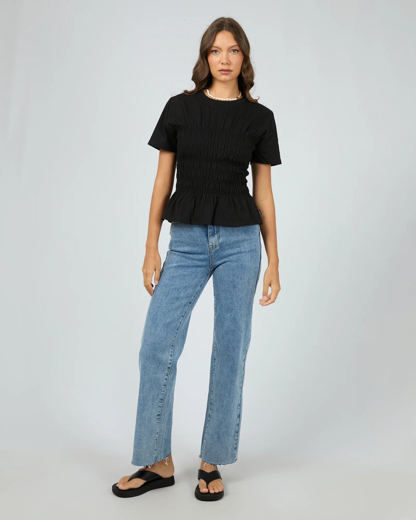 ALL ABOUT EVE Lipa Ruched Top Black