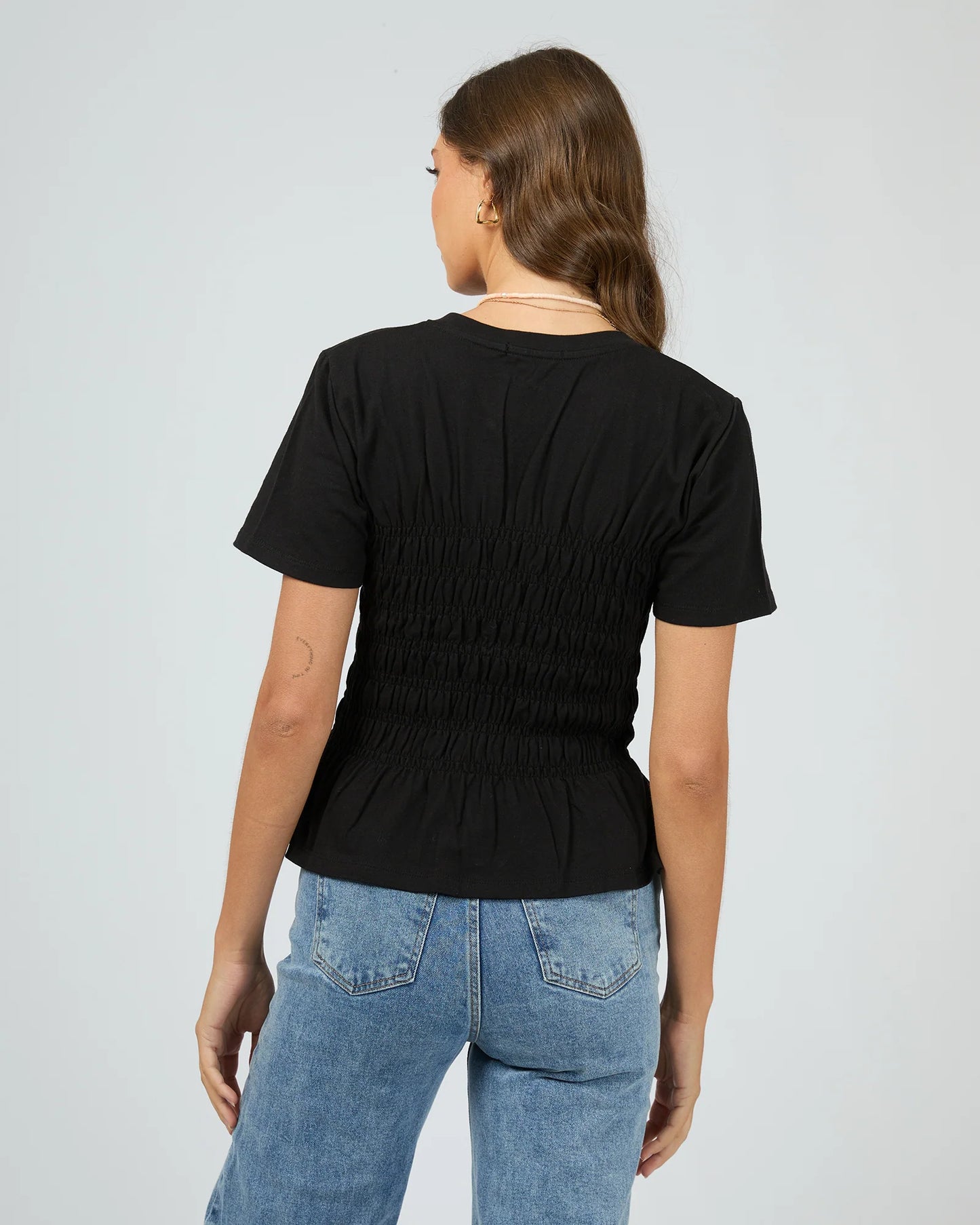 ALL ABOUT EVE Lipa Ruched Top Black