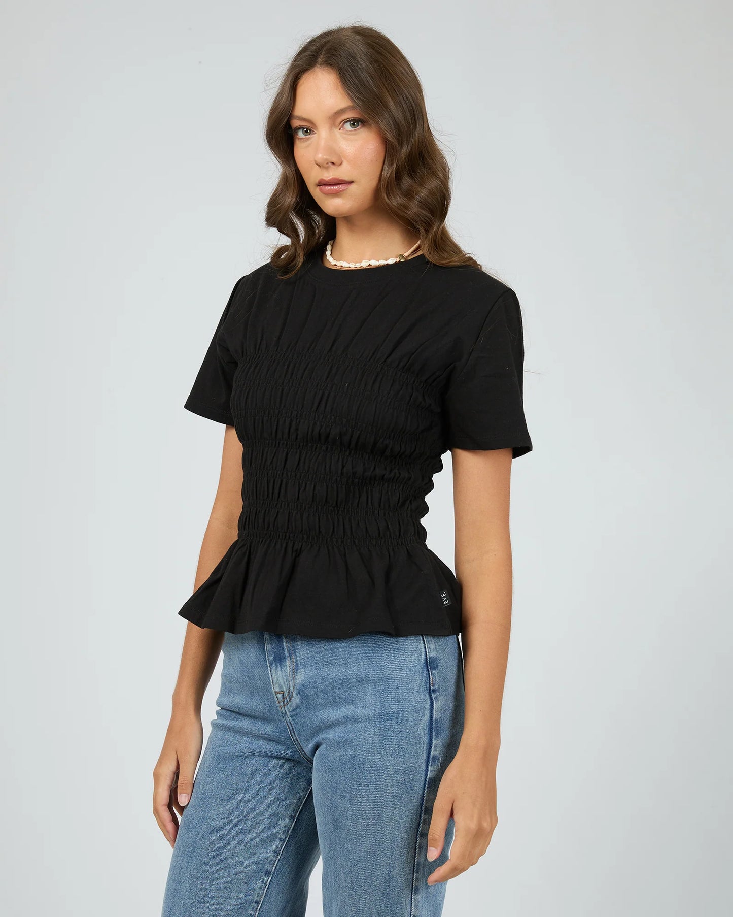 ALL ABOUT EVE Lipa Ruched Top Black