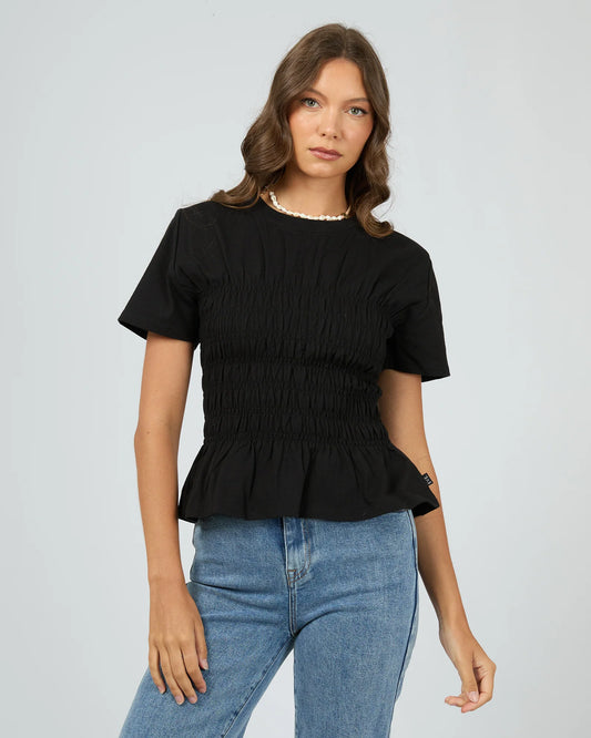 ALL ABOUT EVE Lipa Ruched Top Black
