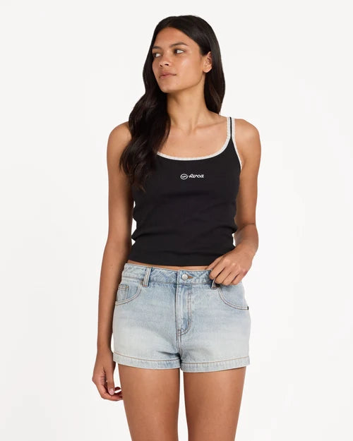 RVCA Lisha Denim Mini Shorts