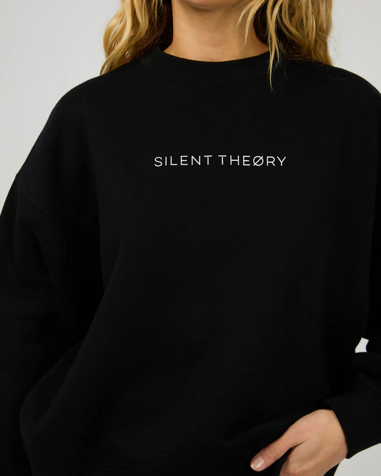 SILENT THEORY Logo Crew Black