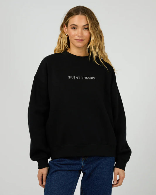 SILENT THEORY Logo Crew Black