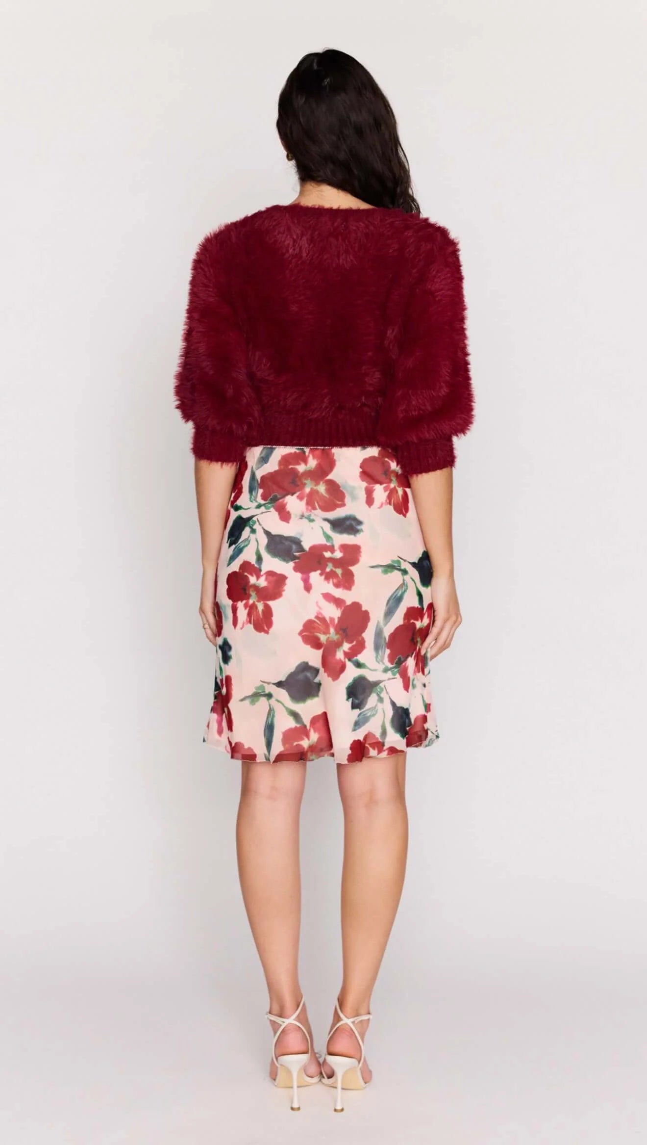 MINK PINK Lola Burgundy Fluffy Knit Top