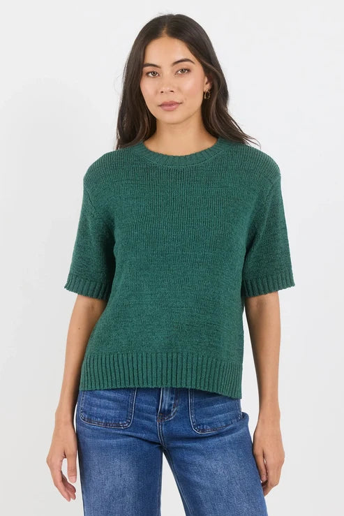 BY ROSA Loveable Petrol Tape Yarn Knit Tee