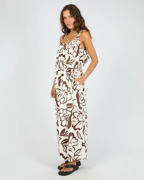 SILENT THEORY Lucia Maxi Dress Vintage White & Choc