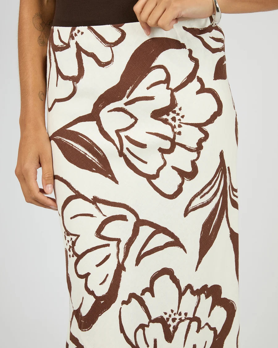 SILENT THEORY Lucia Maxi Skirt Vintage White Choc