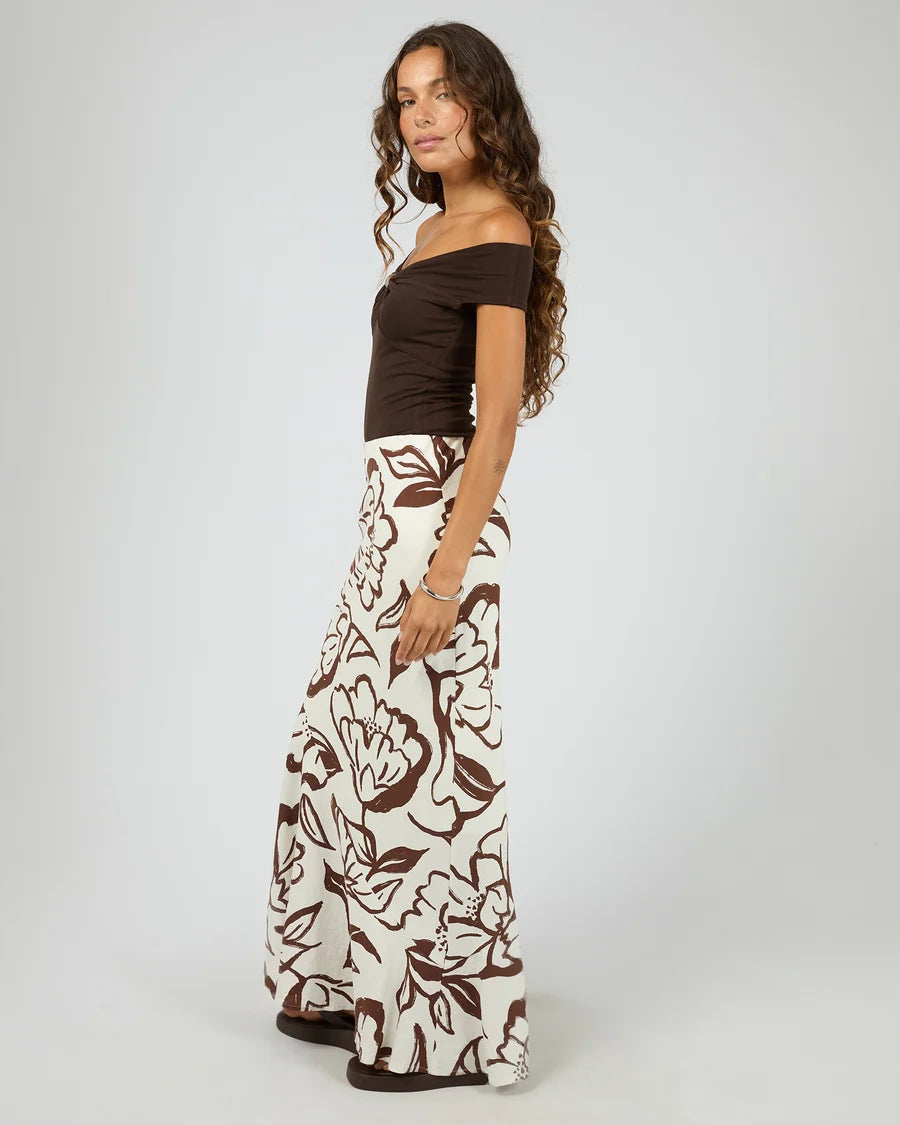 SILENT THEORY Lucia Maxi Skirt Vintage White Choc