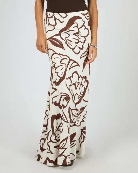SILENT THEORY Lucia Maxi Skirt Vintage White Choc