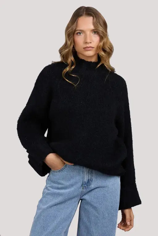 SILENT THEORY Mabel Knit Jumper Black