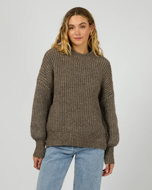 SILENT THEORY Mari Knit Jumper Brown
