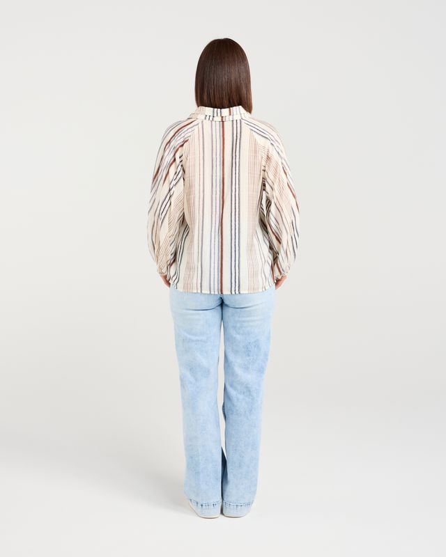 ZAFINA Marigold Shirt Mist Stripes Print