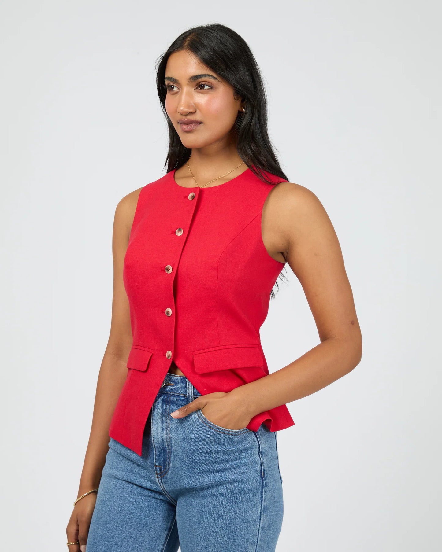 ALL ABOUT EVE Mavis Vest Red