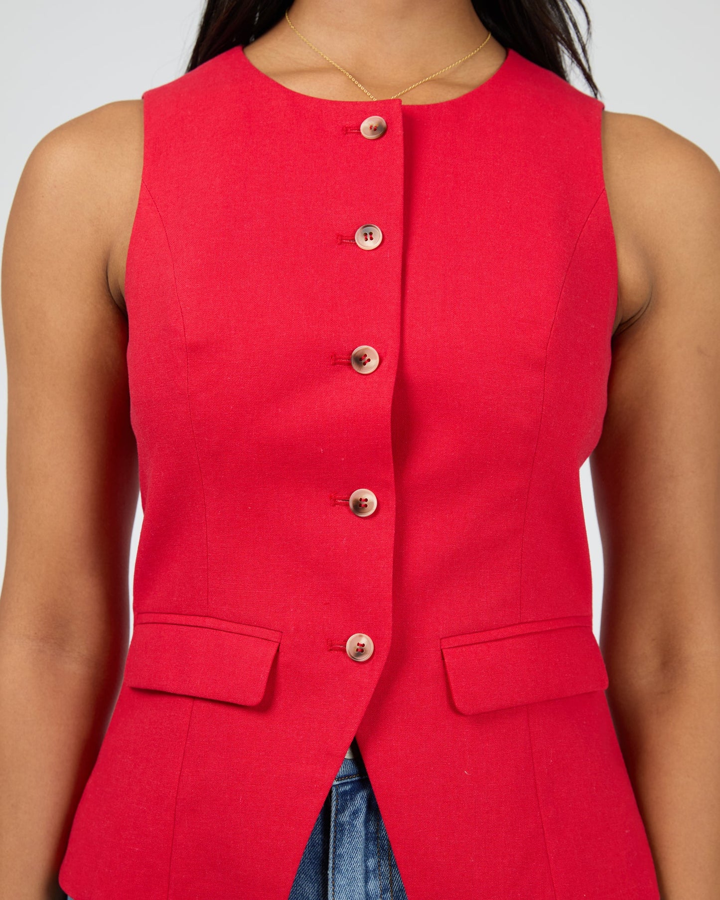 ALL ABOUT EVE Mavis Vest Red