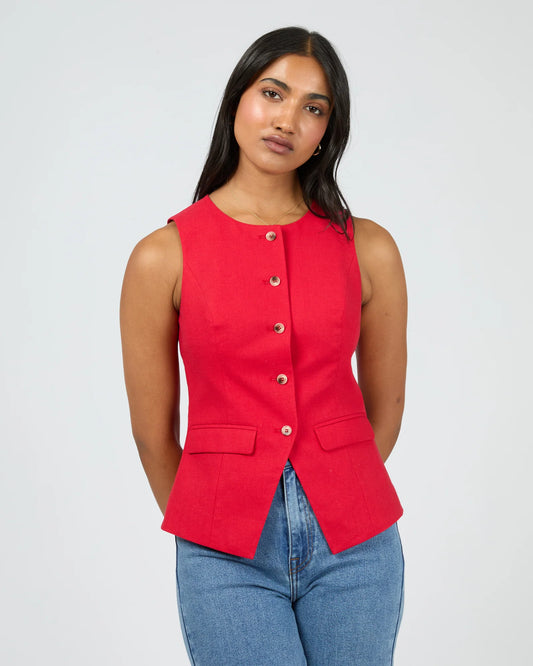 ALL ABOUT EVE Mavis Vest Red