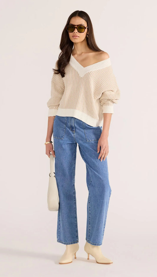 MINK PINK Megan V Neck Sweater