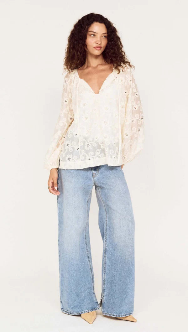MINK PINK Inez Blouse Cream