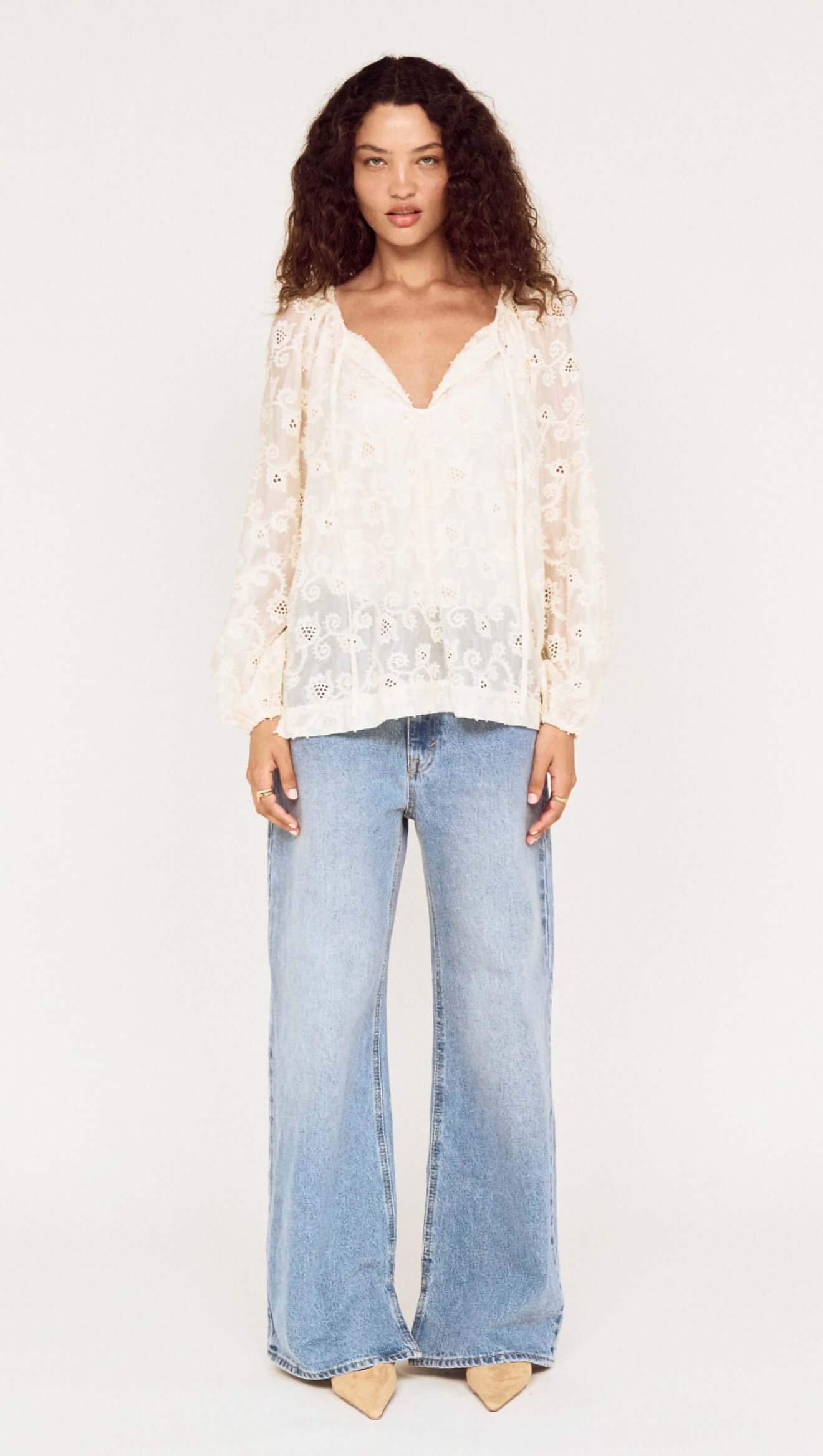 MINK PINK Inez Blouse Cream