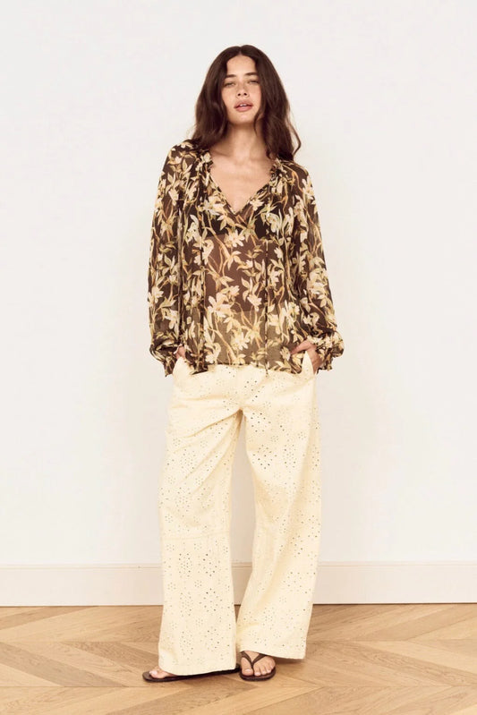 MINK PINK Vega Chiffon Blouse Floral