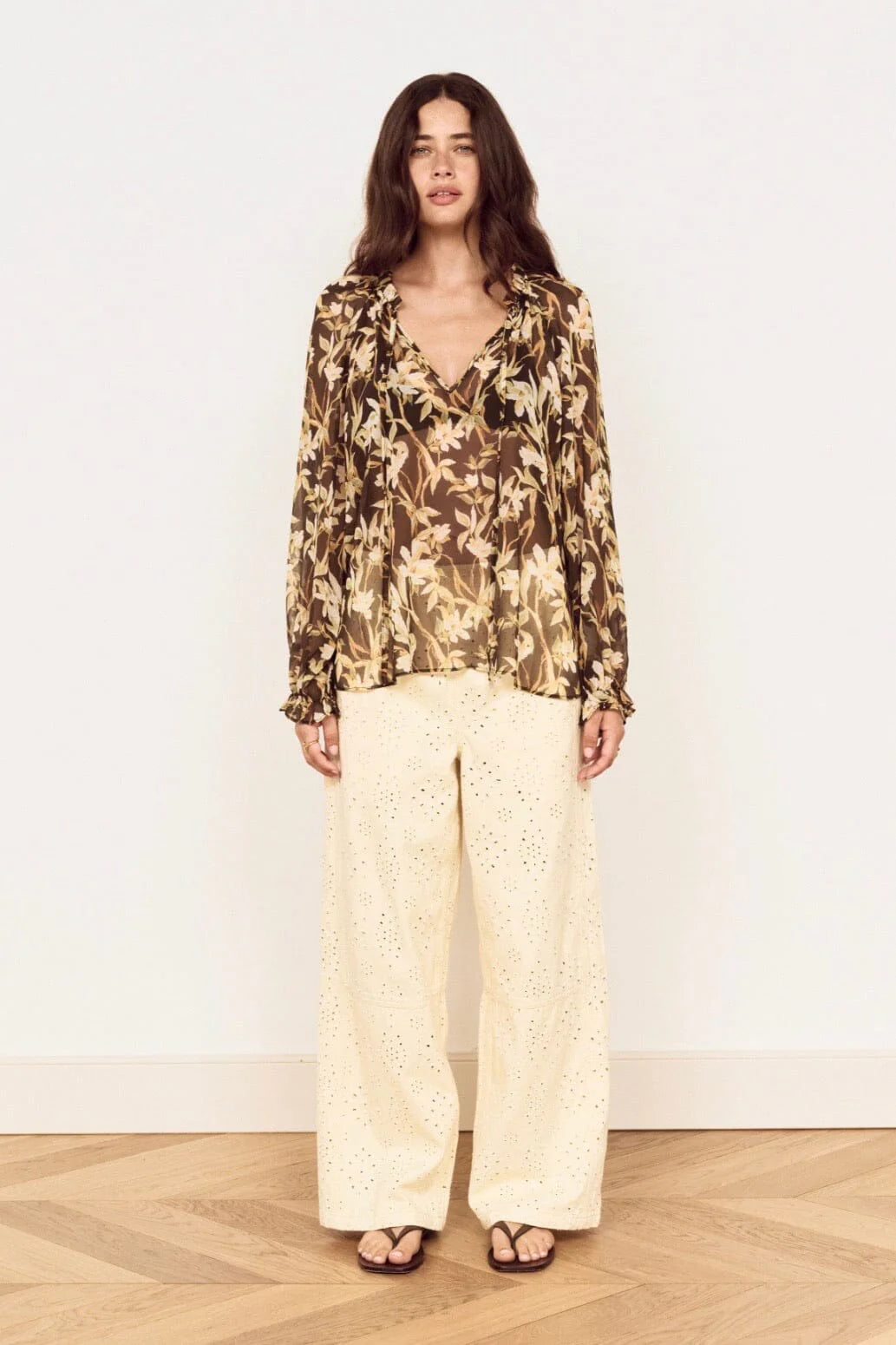 MINK PINK Vega Chiffon Blouse Floral