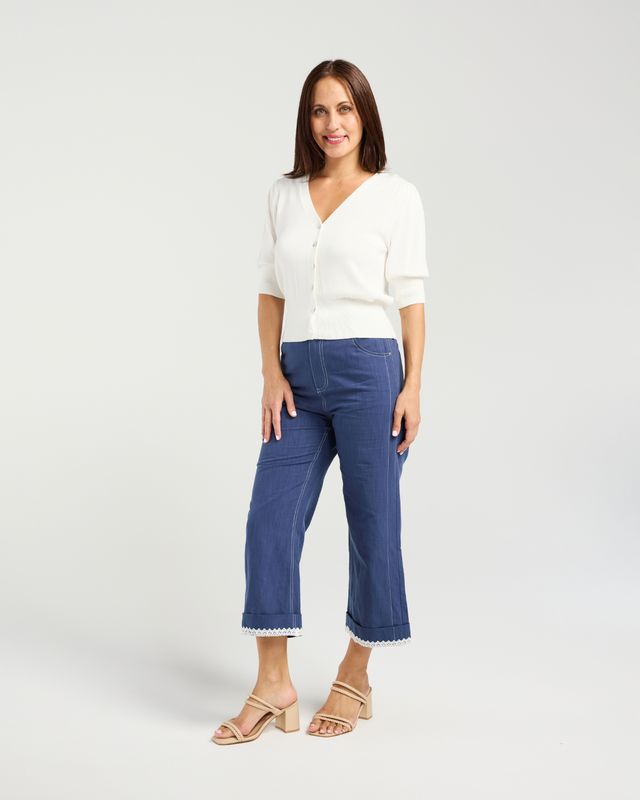 SEDUCE Naomi Knit Cardigan White